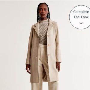 The A&F Dad Coat in Light Brown